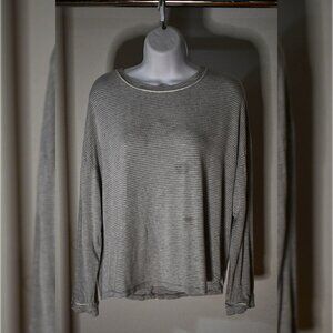 Women's Striped Grey & White Soft Pajama Top